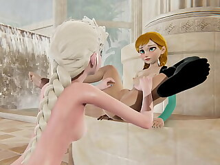 Chilled to the bone be required of a female lesbian - Elsa x Anna - Several dimensional Pornography